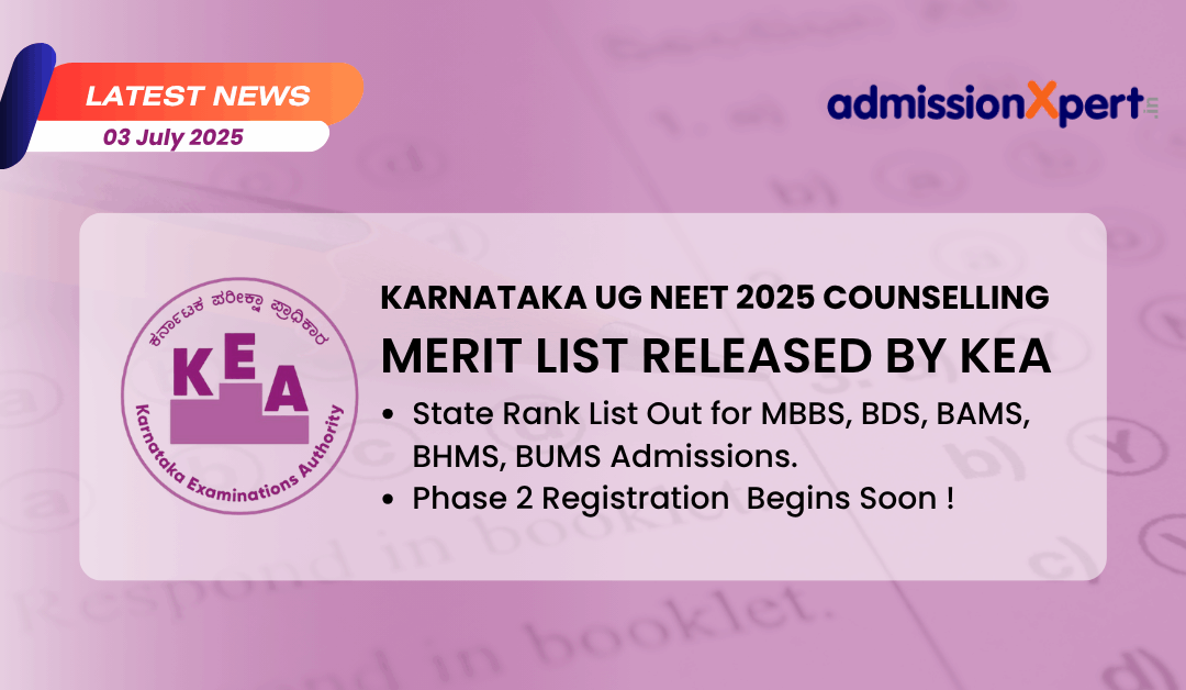 KEA NEET UG 2026 Karnataka State Merit List Released | MBBS, BDS & AYUSH Counselling Updates